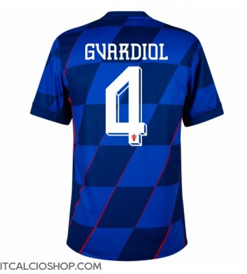Croazia Josko Gvardiol #4 Seconda Maglia Europei 2024 Manica Corta